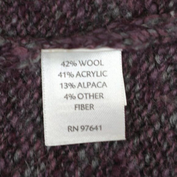 J. Jill Women's XS Purple Shawl Collar Wool & Alpaca Single Button Cardigan - Picture 7 of 8